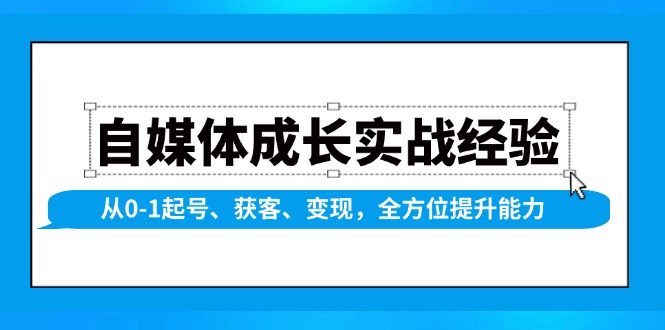 自媒体成长实战经验，从0-1起号、获客、变现，全方位提升能力聚合资源站-专注分享软件资料 全网资源  软件工具脚本 网络创业落地实操课程 – 全网首发_高质量项目输出聚合资源站