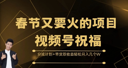 春节又要火的项目视频号祝福，分成计划+带货双收益，轻松月入几个W【揭秘】聚合资源站-专注分享软件资料 全网资源  软件工具脚本 网络创业落地实操课程 – 全网首发_高质量项目输出聚合资源站