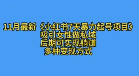 K总部落11月最新小红书7天暴力起号项目，吸引女性做私域【揭秘】聚合资源站-专注分享软件资料 全网资源  软件工具脚本 网络创业落地实操课程 – 全网首发_高质量项目输出聚合资源站