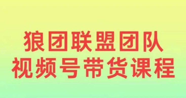 狼团联盟2024视频号带货，0基础小白快速入局视频号聚合资源站-专注分享软件资料 全网资源  软件工具脚本 网络创业落地实操课程 – 全网首发_高质量项目输出聚合资源站