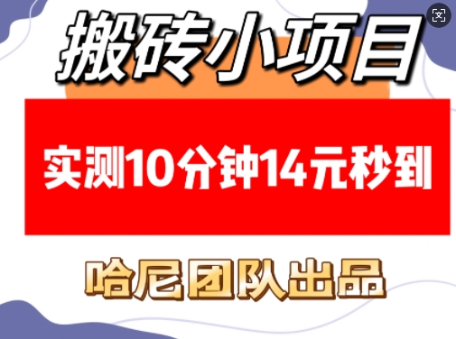 搬砖小项目，实测10分钟14元秒到，每天稳定几张(赠送必看稳定)聚合资源站-专注分享软件资料 全网资源  软件工具脚本 网络创业落地实操课程 – 全网首发_高质量项目输出聚合资源站